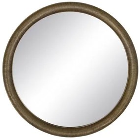 Specchio da parete 74 x 2,5 x 74 cm Rotondo Dorato Alluminio