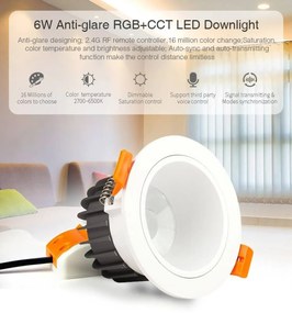 Faro da Incasso 6W RGB+CCT Dimmerabile Antiabbagliamento Sinc. Aut. - Foro Ø80mm - 85mm Colore RGB+CCT