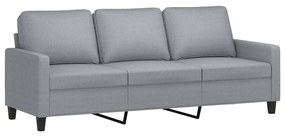 Set di divani 2 pz con cuscini grigio chiaro in tessuto