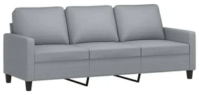 Set di divani 2 pz con cuscini grigio chiaro in tessuto
