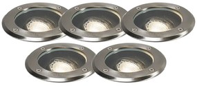 Set di 5 faretti da esterno in acciaio inossidabile IP65 - Delux