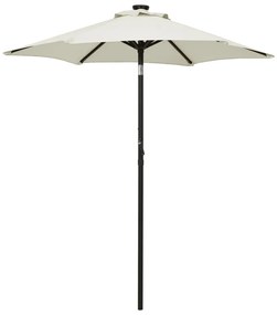 Ombrellone Da Giardino Con Luci Led Sabbia 200x211 Cm Alluminio /