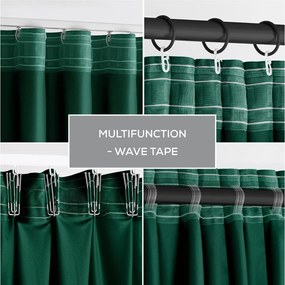 Tenda parzialmente oscurante verde scuro in velluto 140x270 cm Pleat – Restilo