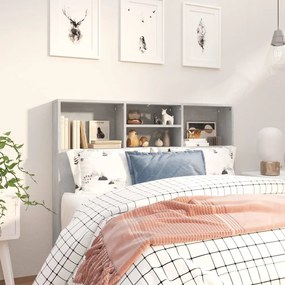 Testiera Con Contenitore Grigio Cemento 120x19x103,5 Cm /