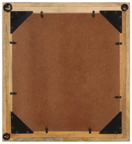 Specchio da bagno 55x1x60 cm in vetro e legno massello di mango