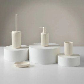 Portascopino bianco crema in plastica rigida cannettata Arizona