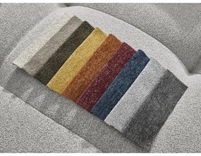 Poggiapiedi grigio chiaro con rivestimento in ciniglia Roxelane – Bobochic Paris