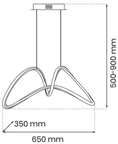 Lampadario LED a sospensione con filo TESORO LED/48W/230V nero