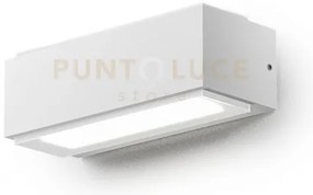 Ges961c-  applique led 3000k 517lm 10w alluminio ip65 bianco 18cm