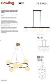 Redo 01-3155 - Lampadario a sospensione con filo BOWLING 4xE27/42W/230V oro