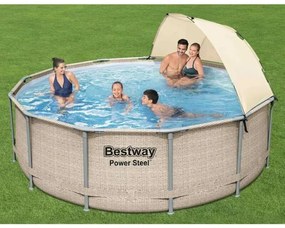 Set Piscina Power Steel con Baldacchino 396x107 cm - Bestway