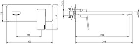 Treemme Pa36 RWIT8BA6CC01 Miscelatore lavabo a muro monocomando senza parte incasso cromo