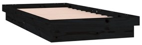 Giroletto con led nero 90x200 cm in legno massello