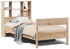 Letto libreria senza materasso 90x200 cm legno massello pino