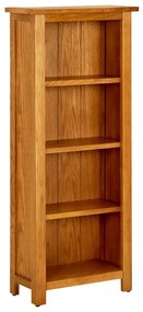 Libreria a 4 ripiani 45x22x110 cm in legno massello di rovere