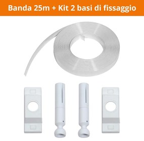 Profilo Sospeso 25m STARLINE per strisce LED Bianca con Banda e fissaggio Variante Lunghezza 25 Metri