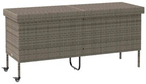 Contenitore Da Giardino Con Ruote Grigio 160x55x75cm Polyrattan /