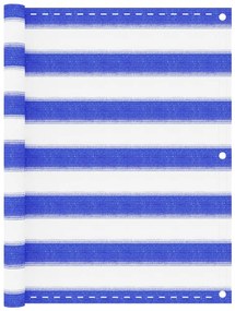Paravento Da Balcone Blu E Bianco 75x400 Cm İn Hdpe /