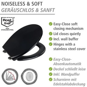 Sedile del wc con chiusura automatica 37,5 x 46 cm Vorno - Wenko