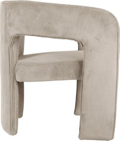 Poltrona in velluto a coste beige Vigor - Leitmotiv