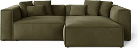 Divano angolare Aveiro 3 posti in velluto - 167x86x254