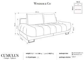 Divano letto verde a tre posti Cumulus - Windsor &amp; Co Sofas