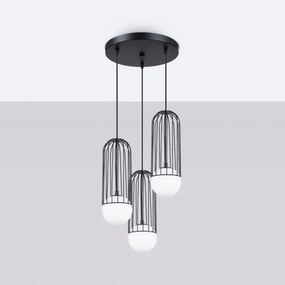 Sollux SL.1336 - Lampadario a sospensione con filo BRINA 3xG9/8W/230V nero