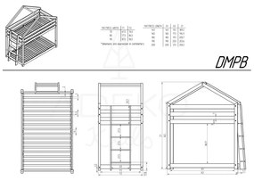 Letto da bambini di colore naturale con contenitore con rete inclusa 90x180 cm DMPB – Adeko