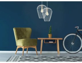 Klausen 111014 - Lampadario a sospensione con filo BLANCHE 1xE27/11W/230V bianco