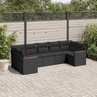 Set Divani da Giardino con Cuscini 7pz Nero Polyrattan 3258667