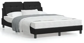 Letto Con Materasso Nero 140x190 Cm İn Similpelle /