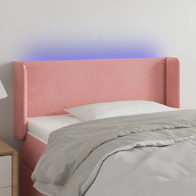 Testiera A Led Rosa 83x16x78/88 Cm İn Velluto /