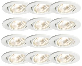 Set di 12 faretti da incasso orientabili bianchi - Cisco
