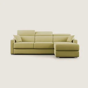 Amber divano letto angolare in tessuto smacchiabile T05 giallo 273 cm sinistro (mat. 140x197)