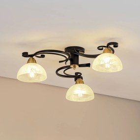 Plafoniera soffitto Flora Luminex, dimmerabile, Nero, Soggiorno / Sala da pranzo, Vetro, Campagna / Rustiche, Plafoniera