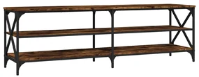 Mobile tv rovere fumo 160x40x50 cm in legno multistrato