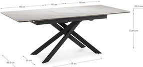 Tavolo da pranzo allungabile con piano aggiuntivo in ceramica 89,5x160 cm Belma - Marckeric