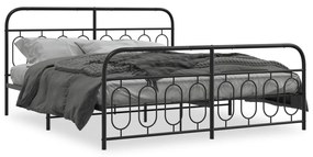 Giroletto Senza Materaso Con Pediera İn Metallo Nero 160x200 Cm /