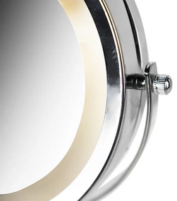 Specchio da parete di design cromato incl. LED dimmerabile a luce calda regolabile IP44 - Vicino