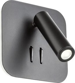 Redo 01-1492 - Applique LED QUDA LED/6W/230V + LED/3W CRI 90 nero