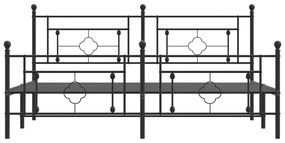 Giroletto con testiera e pediera metallo nero 183x213 cm