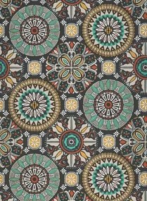 Tapete Rosetta von Osborne & Little - Charcoal / Mint