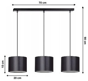 Lampadario a sospensione con filo TUZ 3xE27/60W/230V