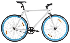 Bicicletta A Scatto Fisso Bianca E Blu 700c 55 Cm /