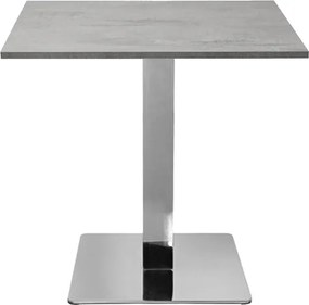 Tavolo bar pub ristorante 80x80 cm base argento e piano laminato Cemento H 75