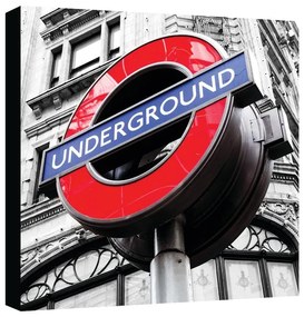 Stampa su tela Underground Londra, multicolore 98 x 98 cm