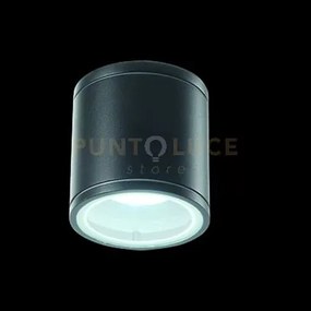 Plafoniera per esterni jubo 1 luce attacco gu10 nero d.9cm
