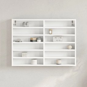 Armadietto Con Vetrina Bianco 80x8,5x58 Cm Legno Multistrato /
