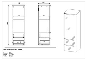 Mobile bagno alto sospeso grigio 36x111 cm Vasio - Germania