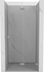 Mexen Lunar-F porta doccia pieghevole destra 80 cm, trasparente, nichel spazzolato - 836-080-000-97-00-P